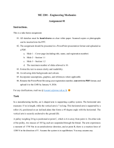 ME 2201 Engineering Mechanics Assignment 01