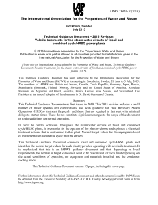 IAPWS TGD3-10(2015): Volatile Treatments for Power Plants