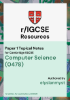 IGCSE Computer Science Paper 1 Revision Notes