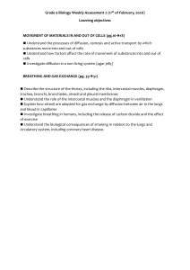 Grade 9 Biology Weekly Assessment 2: Cell Transport & Breathing