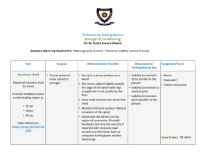 National Cricket Academy Performance Testing Battery