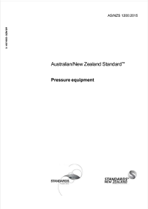 AS/NZS 1200:2015 Pressure Equipment Standard
