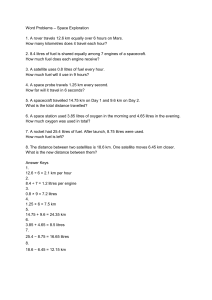 Space Exploration Math Word Problems Worksheet
