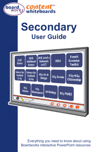 Boardworks Secondary User Guide: Interactive PowerPoint Resources