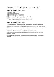 VTU AIML Decision Tree Gini Index Exam Questions