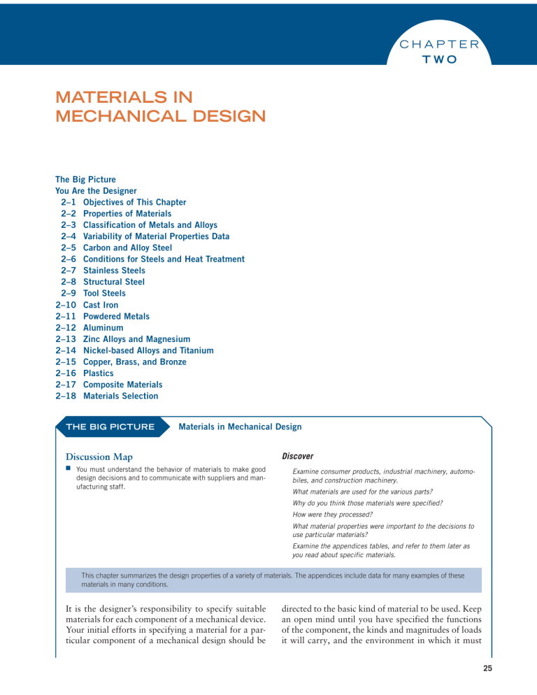 Materials in Mechanical Design Textbook Chapter
