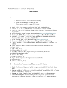 Practical Research 2 APA Citation Activity