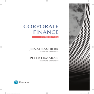 Corporate Finance 5th Edition Textbook by Berk & DeMarzo