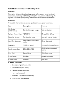 Method Statement for Masonry & Finishing Works