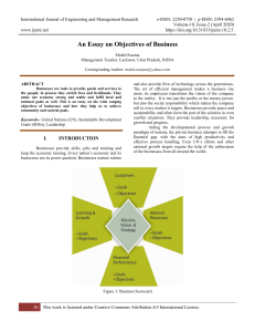 Objectives of Business: An Essay on Goals and Impact