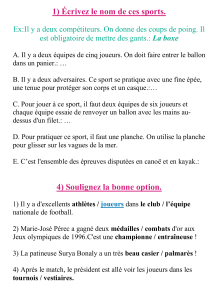 Cahier d'exercices fran&ccedil;ais : vocabulaire et grammaire des sports