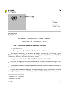 UN Resolution 53/101: Principles for International Negotiations