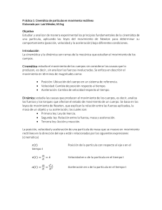 Pr&aacute;ctica 1: Cinem&aacute;tica Rectil&iacute;nea - Movimiento de Part&iacute;culas