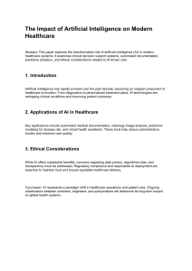 AI in Healthcare: Impact & Ethics
