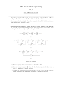 Control Engineering HW #5: Feedback Sensitivity & DC Motor Control