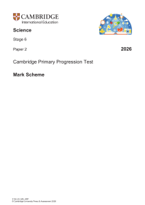Cambridge Stage 6 Science Paper 2 Mark Scheme 2026