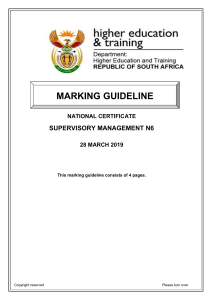 Supervisory Management N6 Marking Guideline