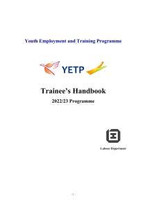 Youth Employment and Training Programme Trainee Handbook 2022/23