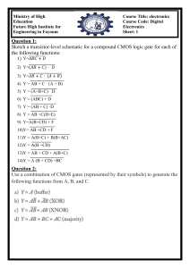 Digital Electronics Exam Sheet - CMOS Logic Gates & Schematics