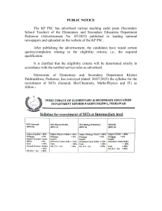 KP PSC SST Syllabus 2025