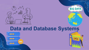 Data and Database Systems Lecture Notes