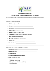 NSF 2025 Bursary Application Form