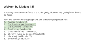 Module 18: Analise van 'Rondom my' deur Dawie de Jager
