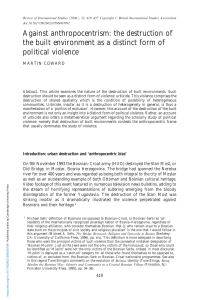 Against Anthropocentrism: Urbicide as Political Violence