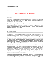 Acesso por Corda na Confiabilidade: Seguran&ccedil;a e Normas