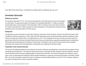Armenian Genocide 1915-1916: Reference Article