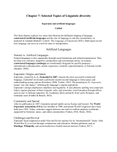 Chapter 7: Linguistic Diversity - Esperanto & Cultish Language