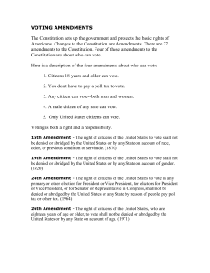 Voting Amendments: U.S. Constitutional Rights