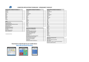 Computer Applications Technology Spreadsheet Checklist