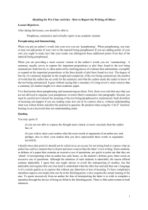 Academic Writing: How to Report Others' Work