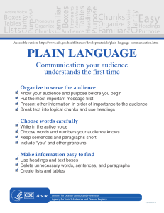 Plain Language Communication Guide