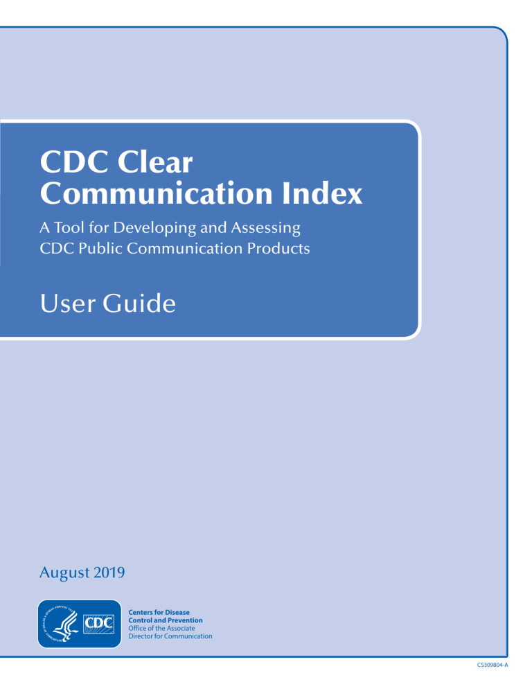 CDC Clear Communication Index User Guide