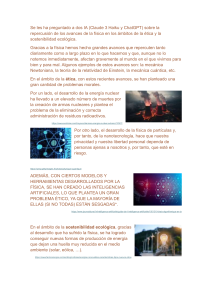 F&iacute;sica, &Eacute;tica y Sostenibilidad: Un Ensayo