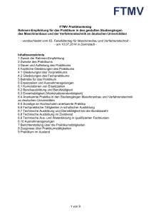 FTMV Praktikantentag: Rahmen-Empfehlung f&uuml;r Praktika