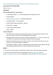 Homemade Mild Hot Pot Broth Recipe