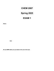 CHEM 2087 Spring 2025 Exam 1
