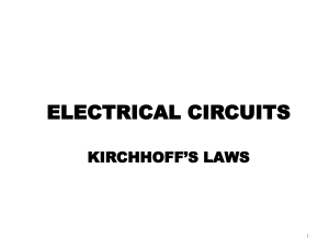 Electrical Circuits: Kirchhoff's Laws