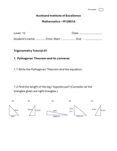 Trigonometry Tutorial 01 - Pythagoras & Ratios