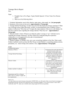 Teenage Movie Report Assignment