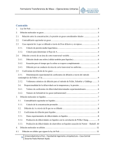 Formulario Transferencia de Masa - Operaciones Unitarias