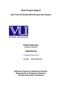 Real-Time Air Quality Monitoring & Alert System Project Report