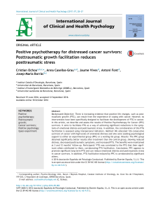 Positive Psychotherapy for Cancer Survivors: PTG Reduces PTSD