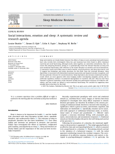Sleep, Emotion, and Social Interactions: A Systematic Review