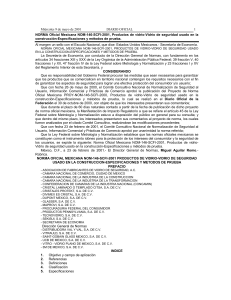 NOM-146-SCFI-2001: Vidrio de Seguridad para Construcci&oacute;n - Especificaciones y M&eacute;todos de Prueba