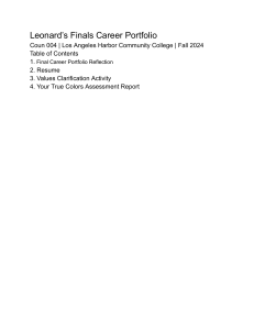 Leonard's Final Career Portfolio: Coun 004 Fall 2024