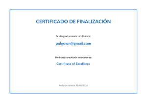 Certificado de Finalizaci&oacute;n para Certificado de Excelencia